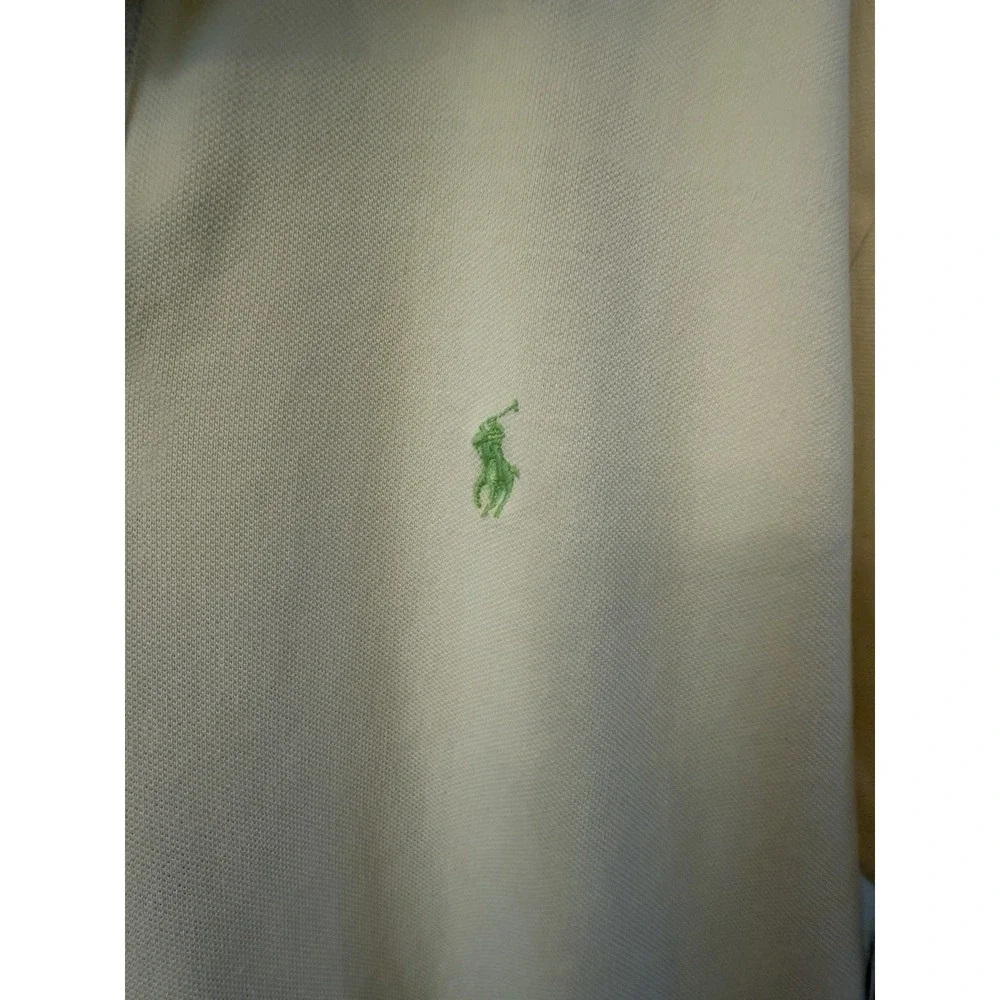 Vintage Polo Ralph Lauren Men's XL Classic Polo Shirt Cream, Green Logo